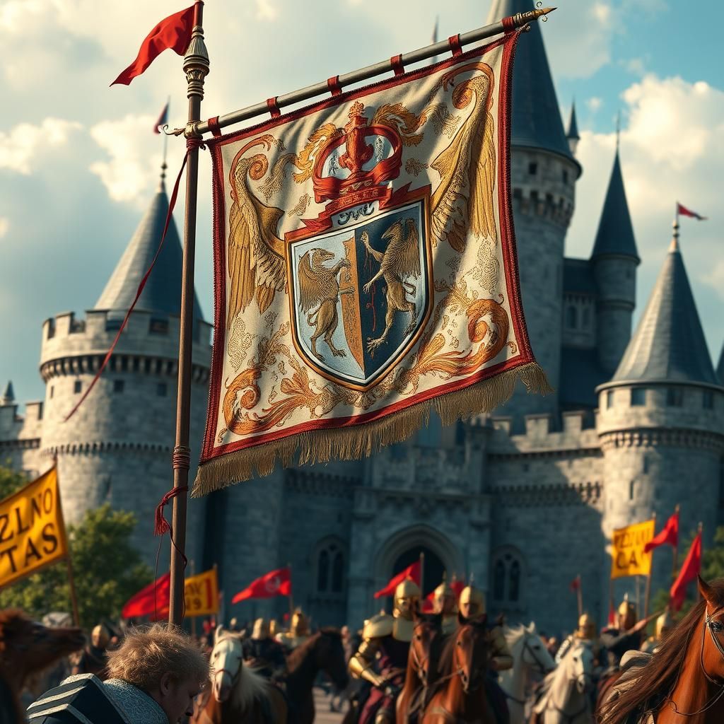 Medieval Knighthood Banner at Castle Tournament