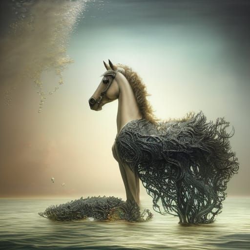 Underwater Seaweed Horse Haunting the Water