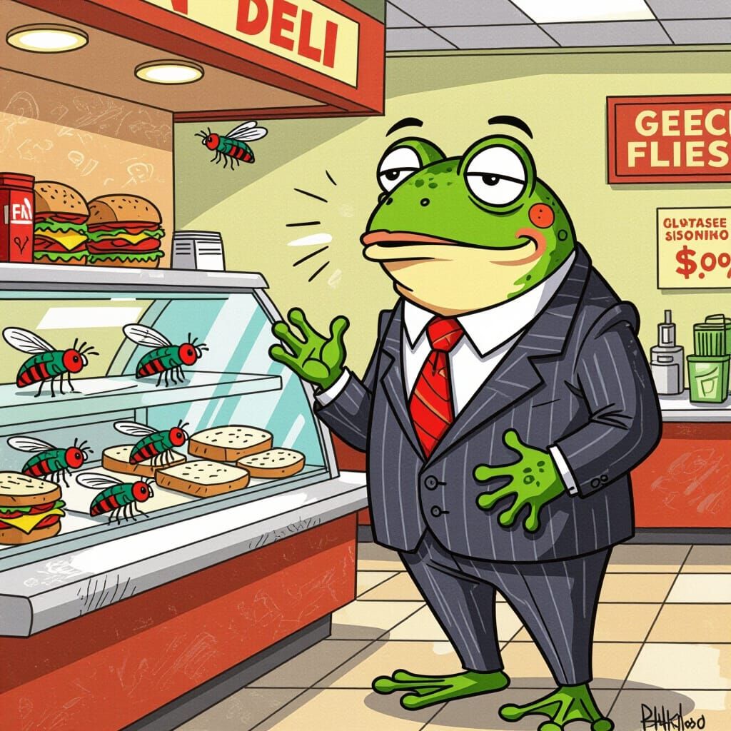 Business Frog Reacts to Discounted Flies