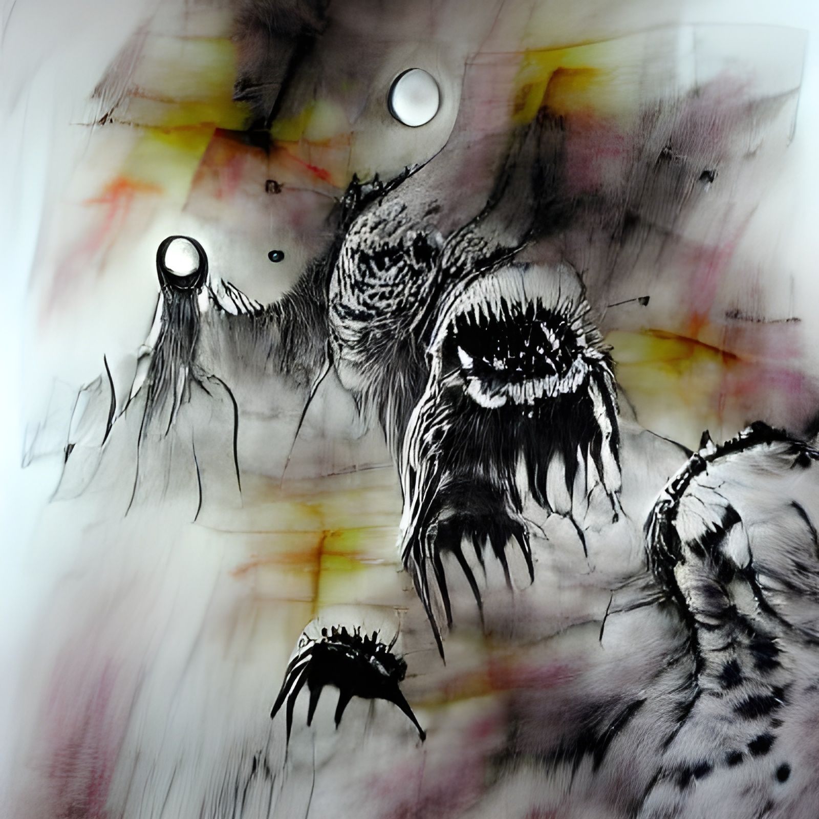 Cosmic Horror Nightmare Monster Ink Drawing