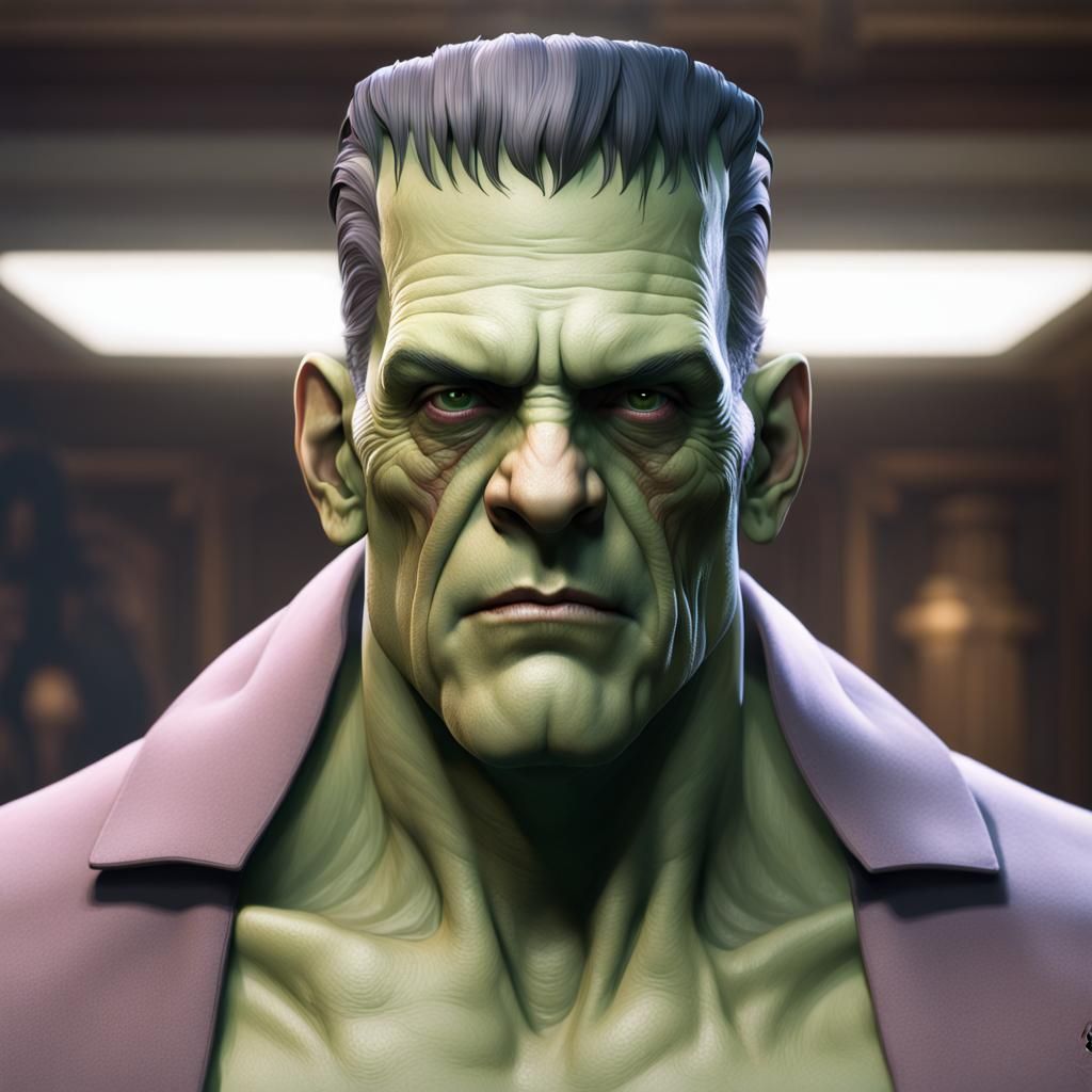 Frankenstein Portrait in Art Nouveau Style