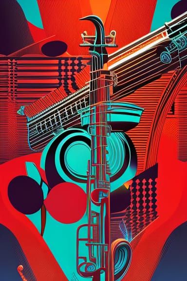 Cozy Jazz Concert Poster in Flat Design Style