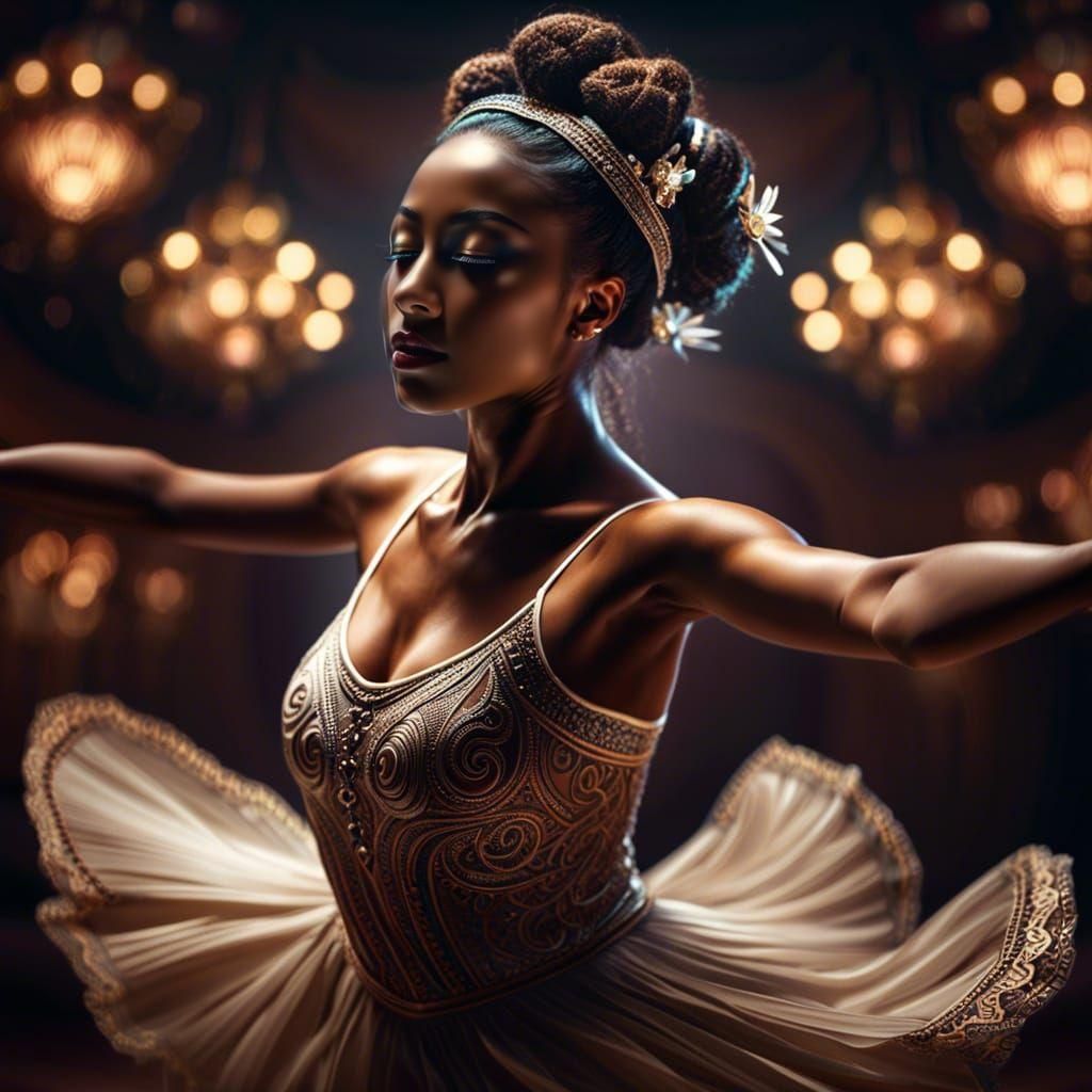 Graceful Dancer Lost in Music on Stage