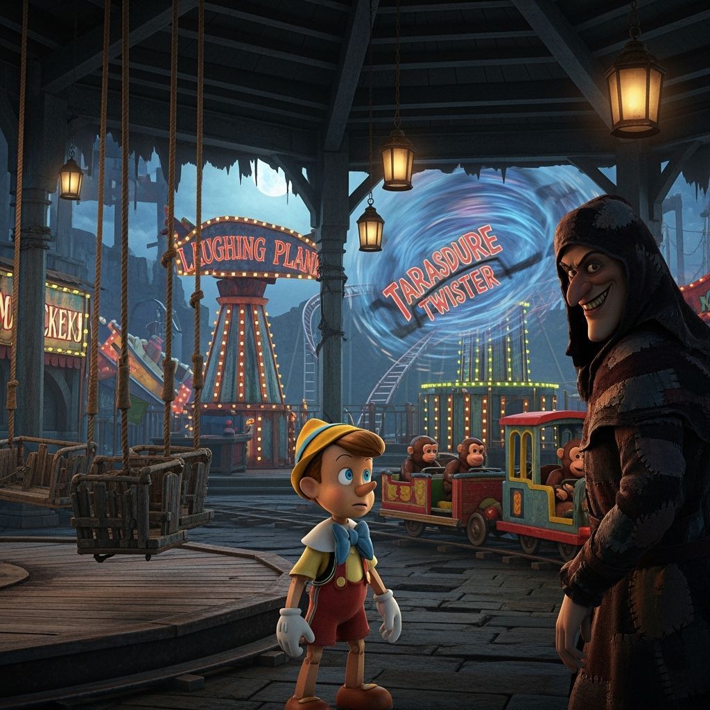 Moonlit Pavilion with Operational Pleasure Island Rides