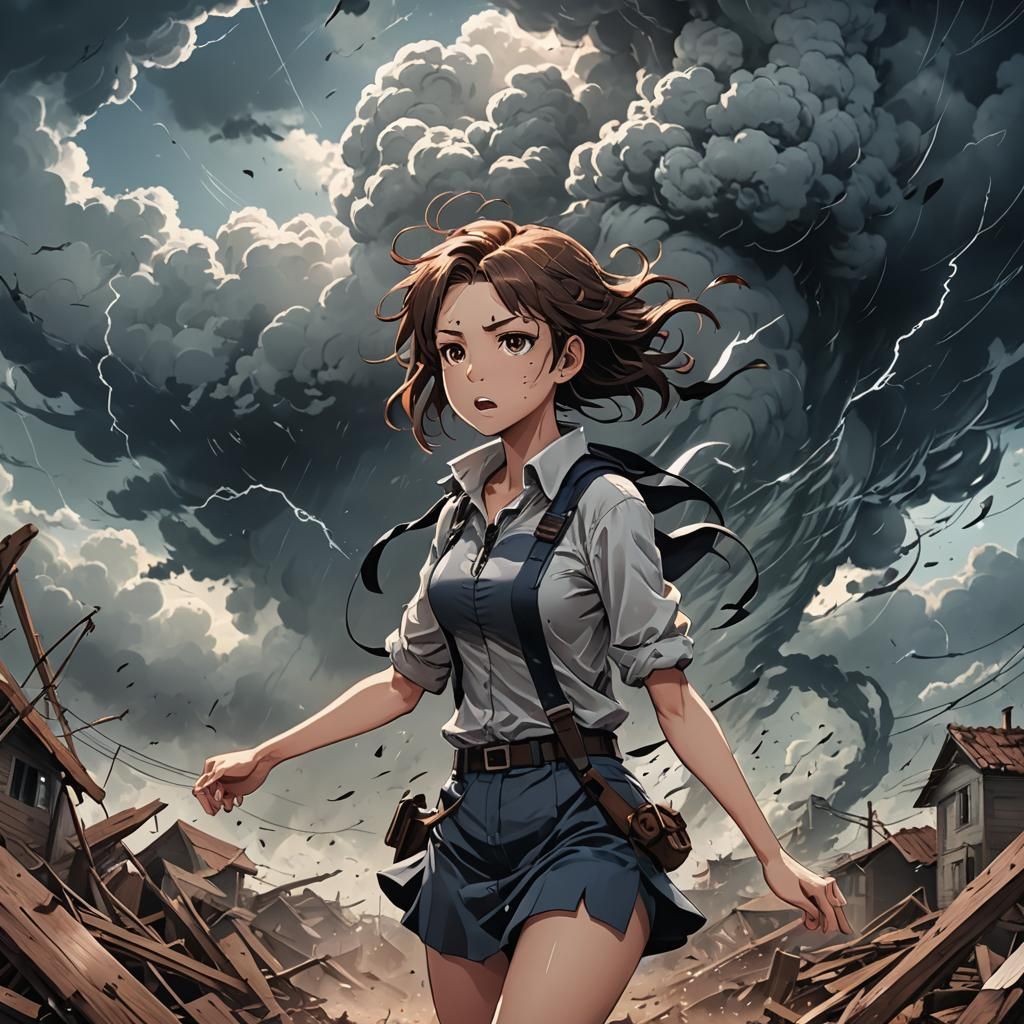 Girl in Tornado: Manga Scan, Anime Style