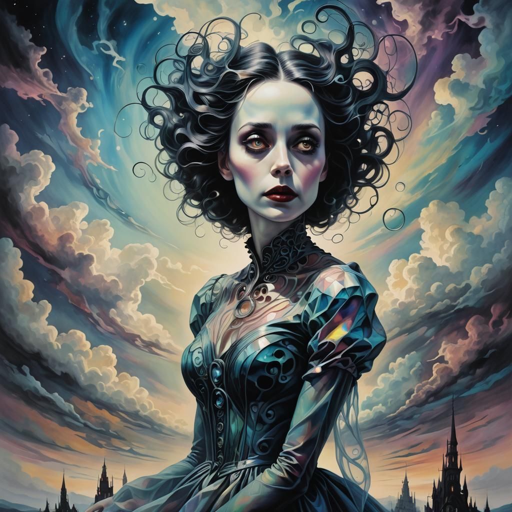 Surreal Woman Portrait in Gothic Style
