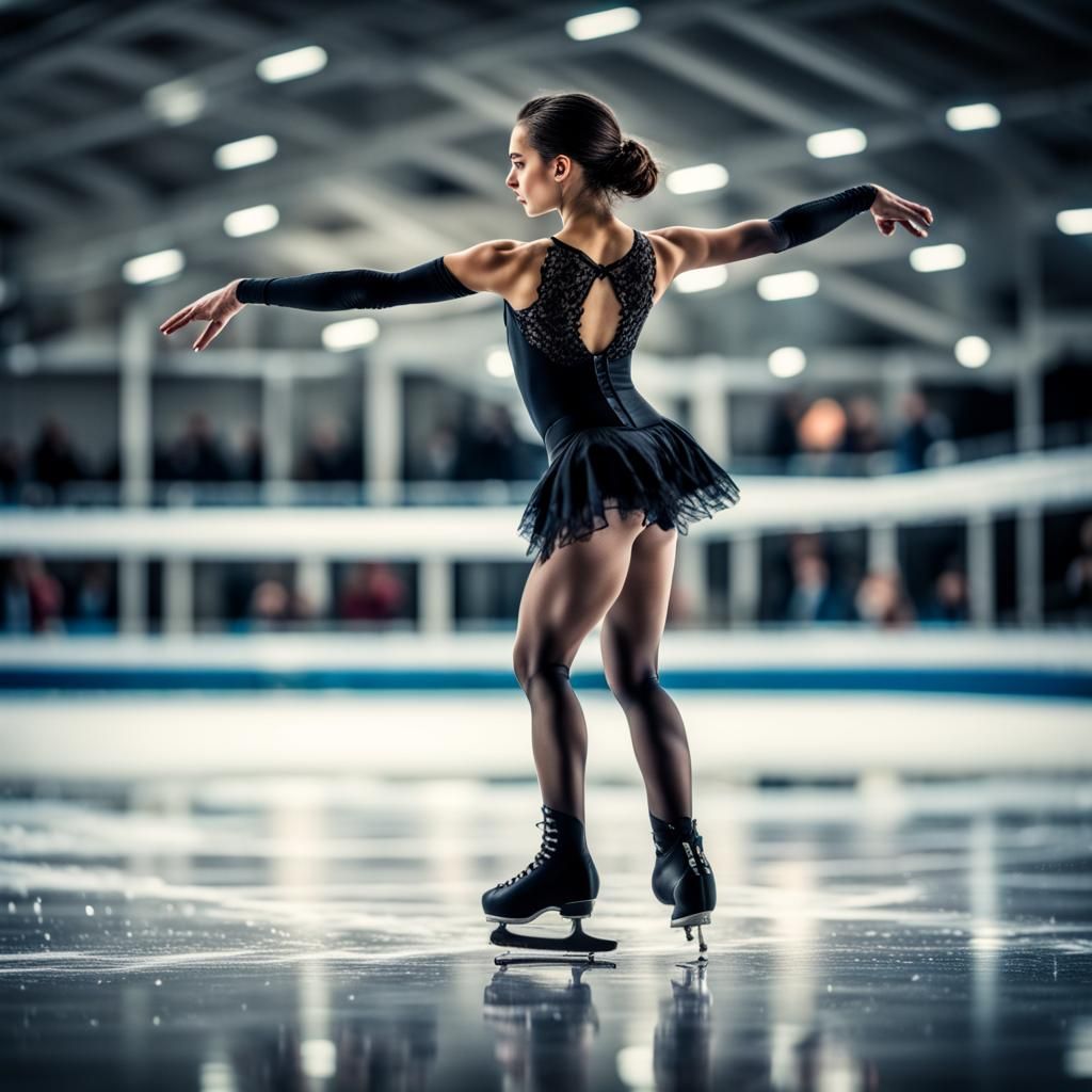Hyperrealistic Figure Skater in Sharp Focus