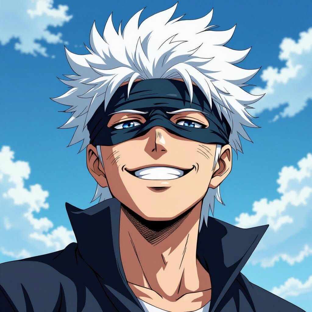 Gojo Satoru Anime Style Portrait