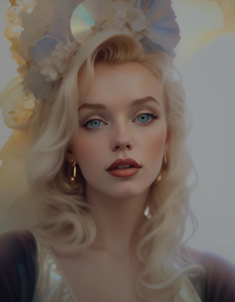 Glamorous Woman with Striking Eyes: Art Nouveau Style
