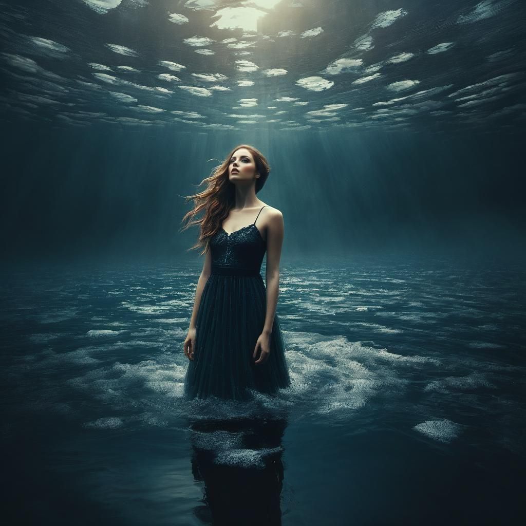 Surreal Sky Double Exposure in Pop Surrealist Style