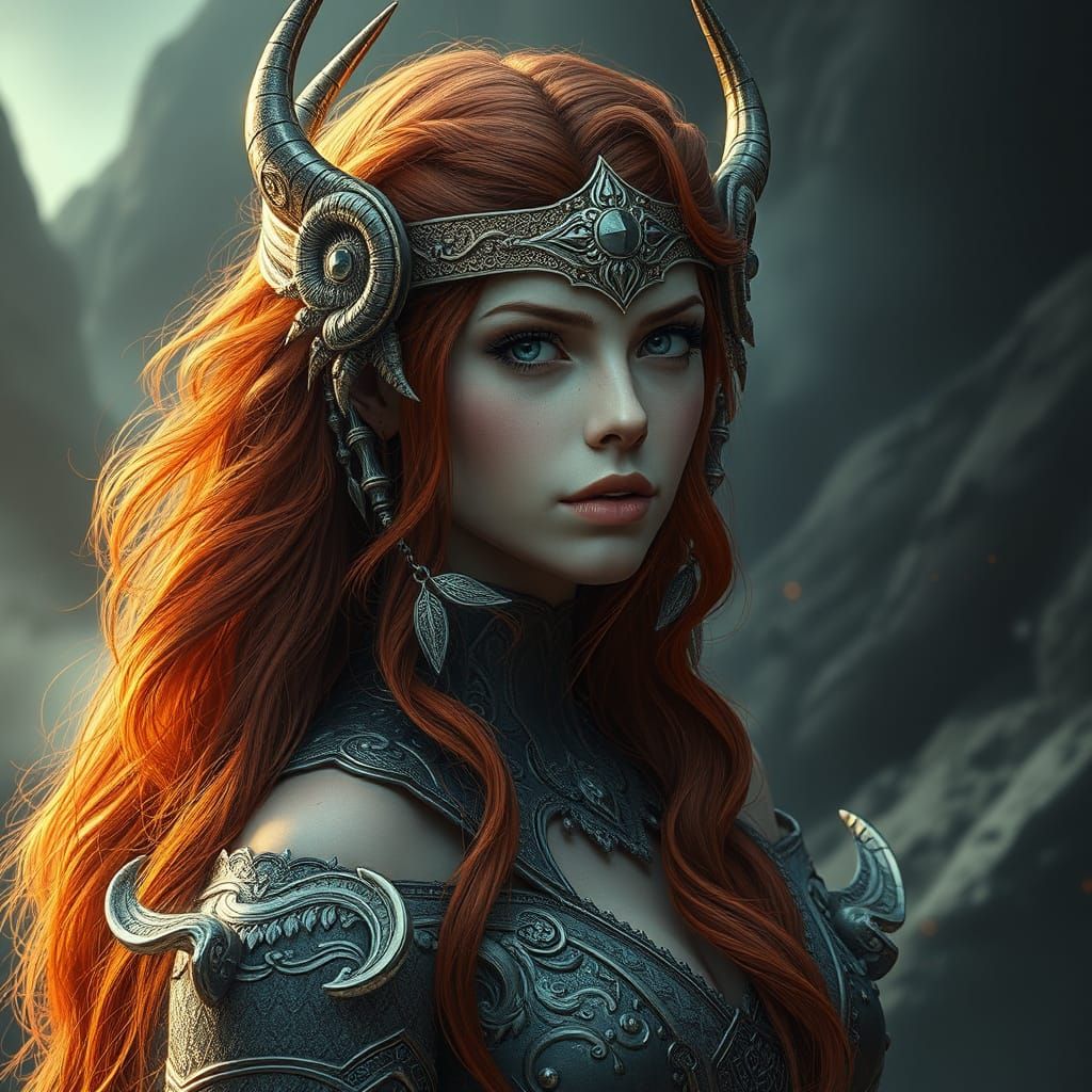 Surreal Redhead in an Epic Cinematic Landscape