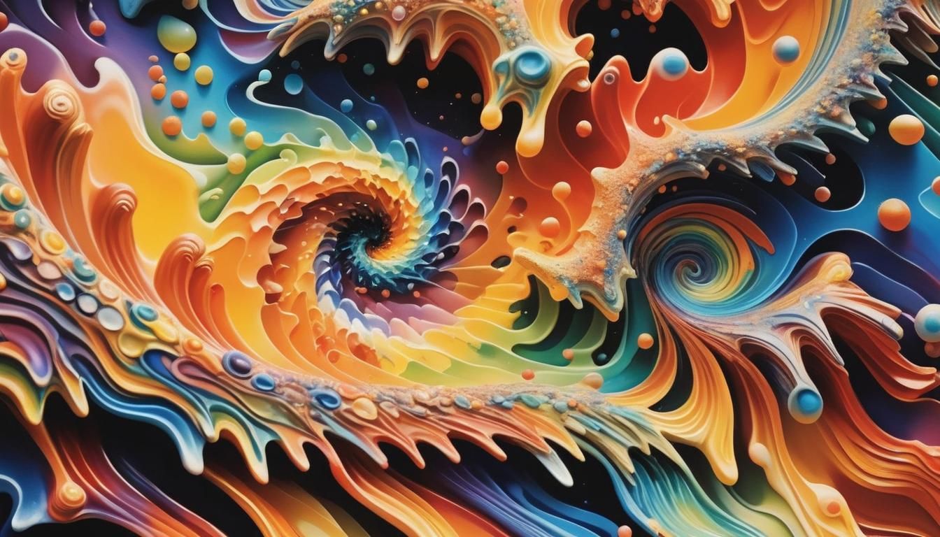 Iridescent Stars in Vibrant Impasto Oil Painting