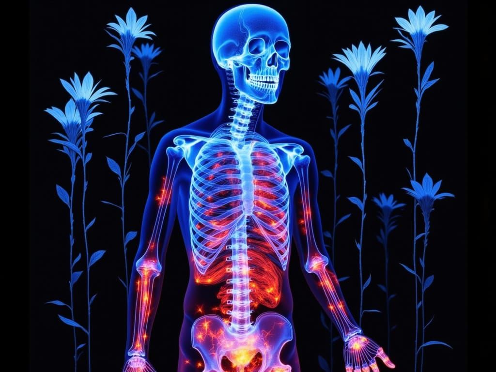 X-Ray Figure in Intense Pain, Abstract Expressionist Style