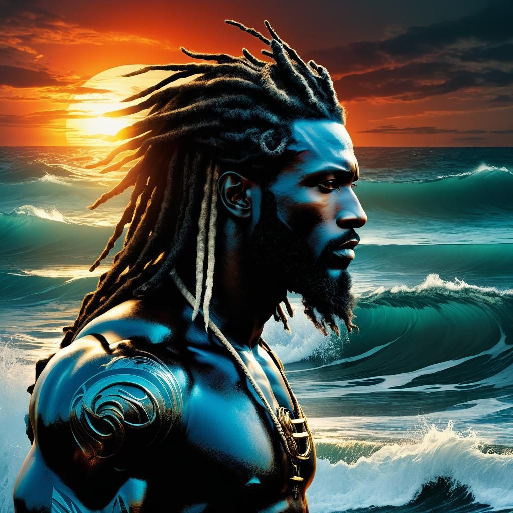 Neptune, God of the Waves, on Sunset Beach