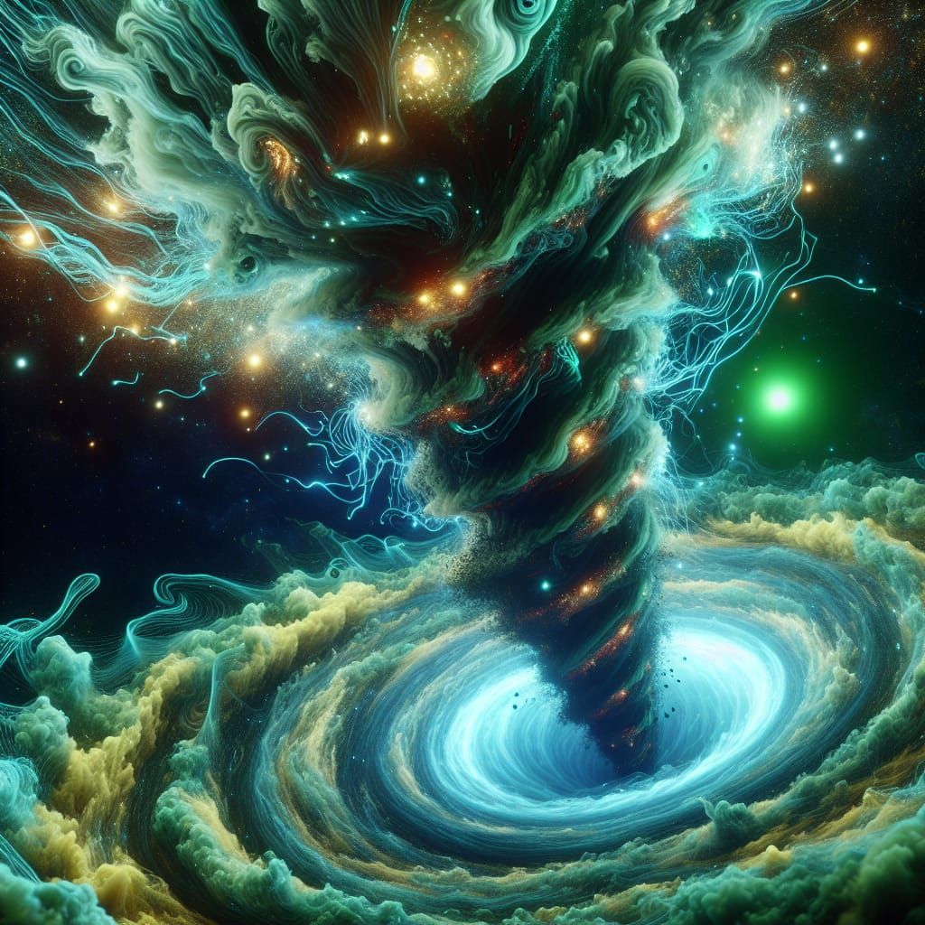 Surreal Cosmic Vortex in Neon Hues