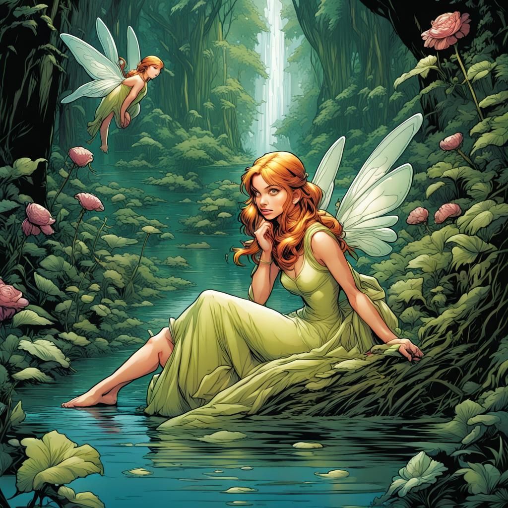 Thumbelina in Modern Comic Book Art Style