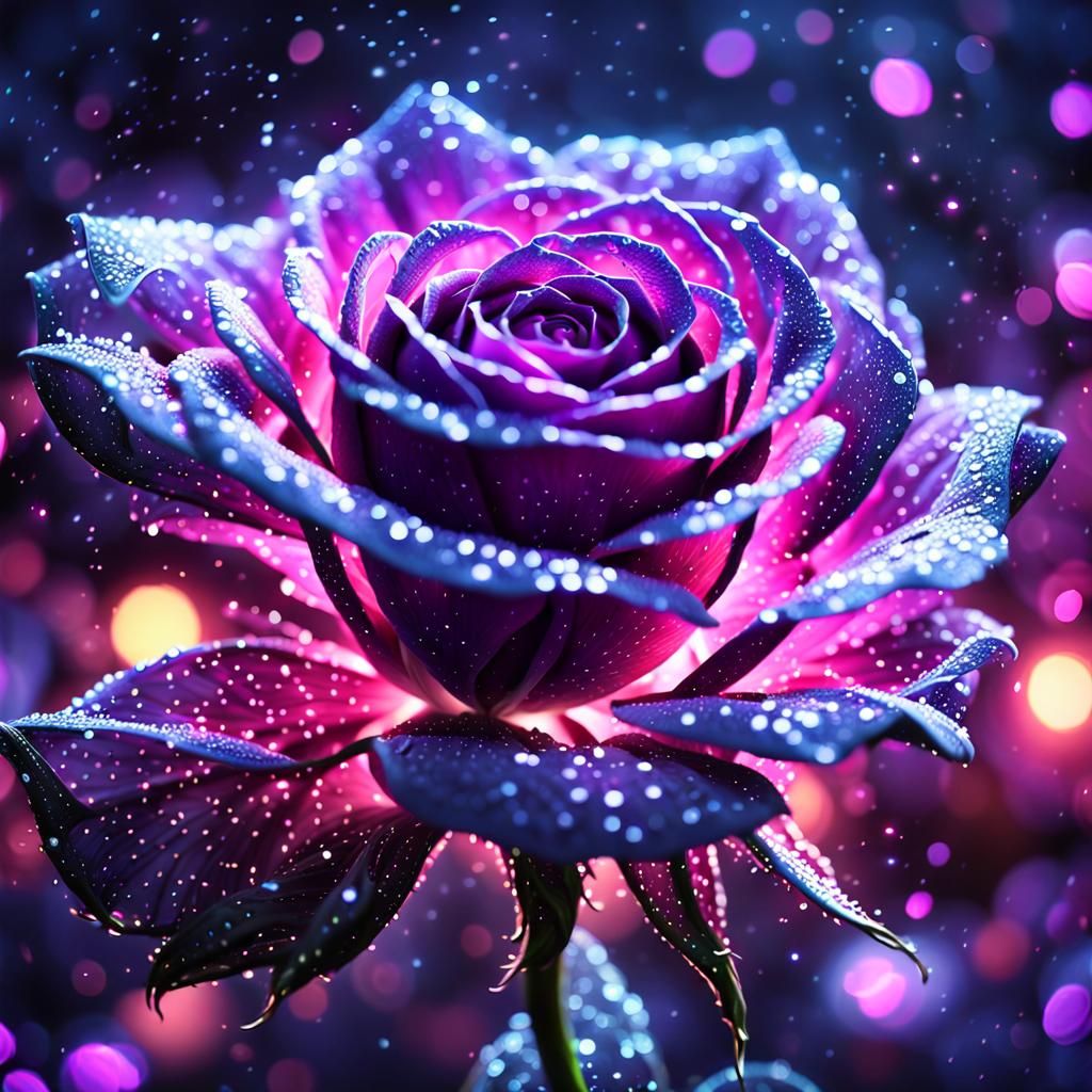 Magical Alien Rose in Fantasy Space