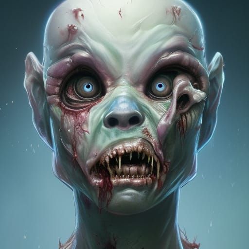 Hyperdetailed Zombie Alien Portrait in Unreal Engine
