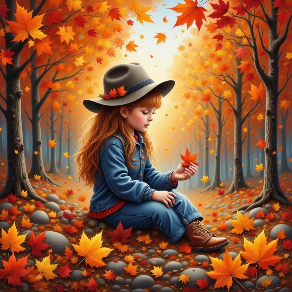 Autumn Beauty in Paper Art Style