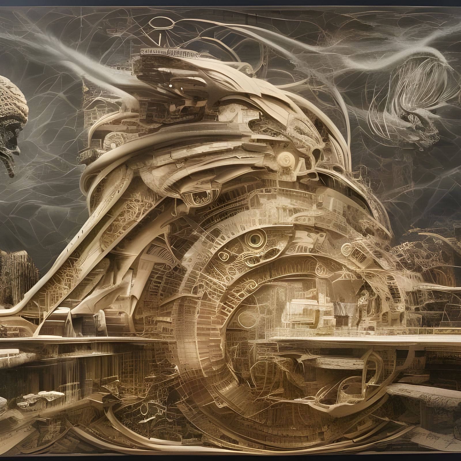 Deconstruction of Human Brain: Detailed Digital Matte Painti...