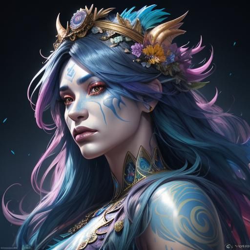 Dragon Woman with Rainbow Skin by Artgerm