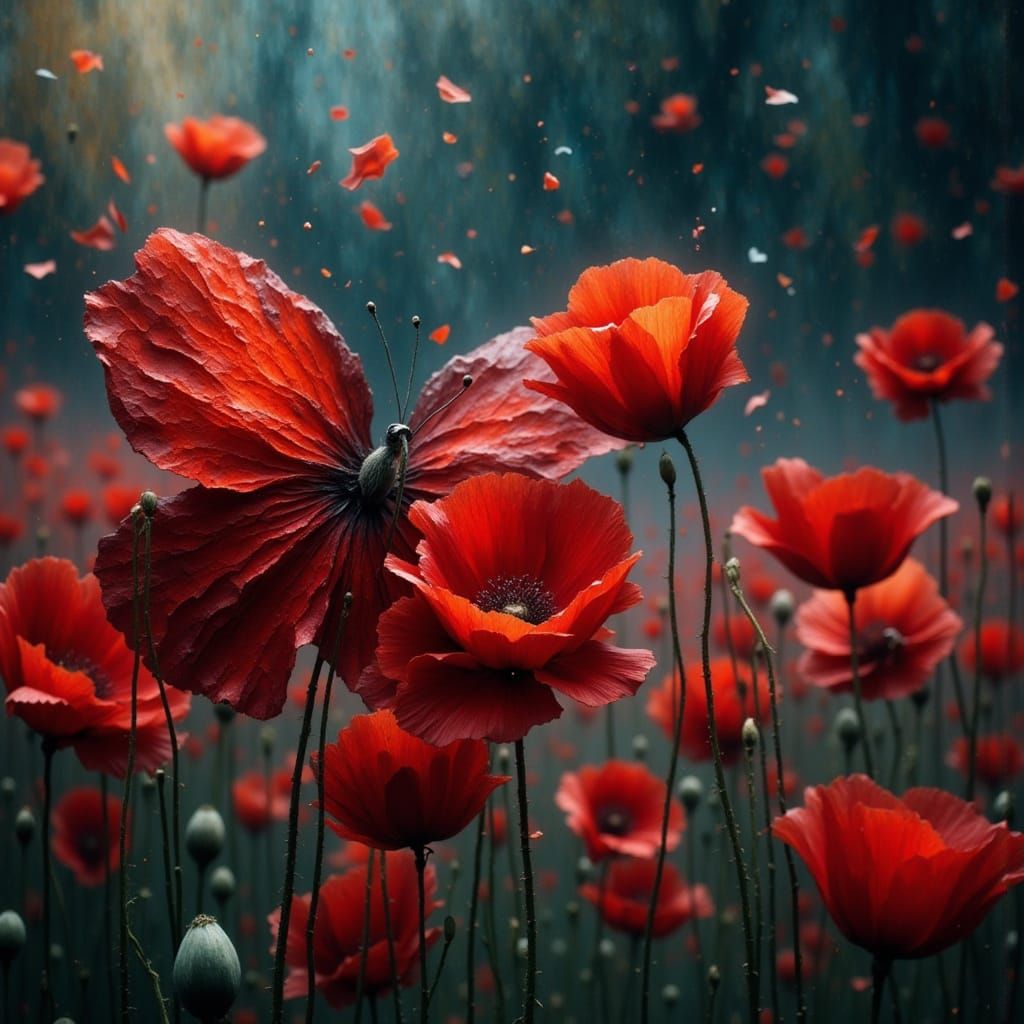 Poppy Petals Crumble Like Butterfly Wings in 3D