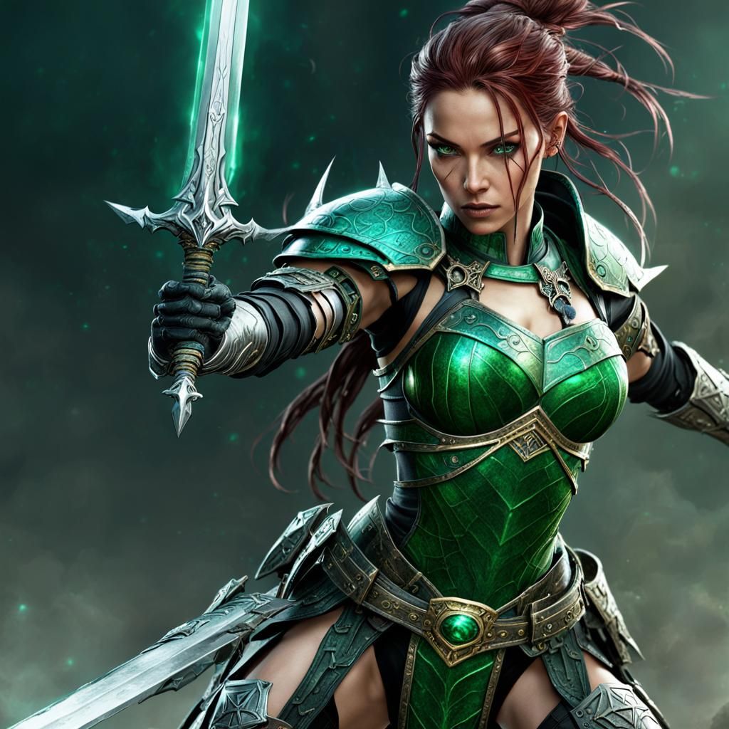Emerald Warrior Ready for Battle