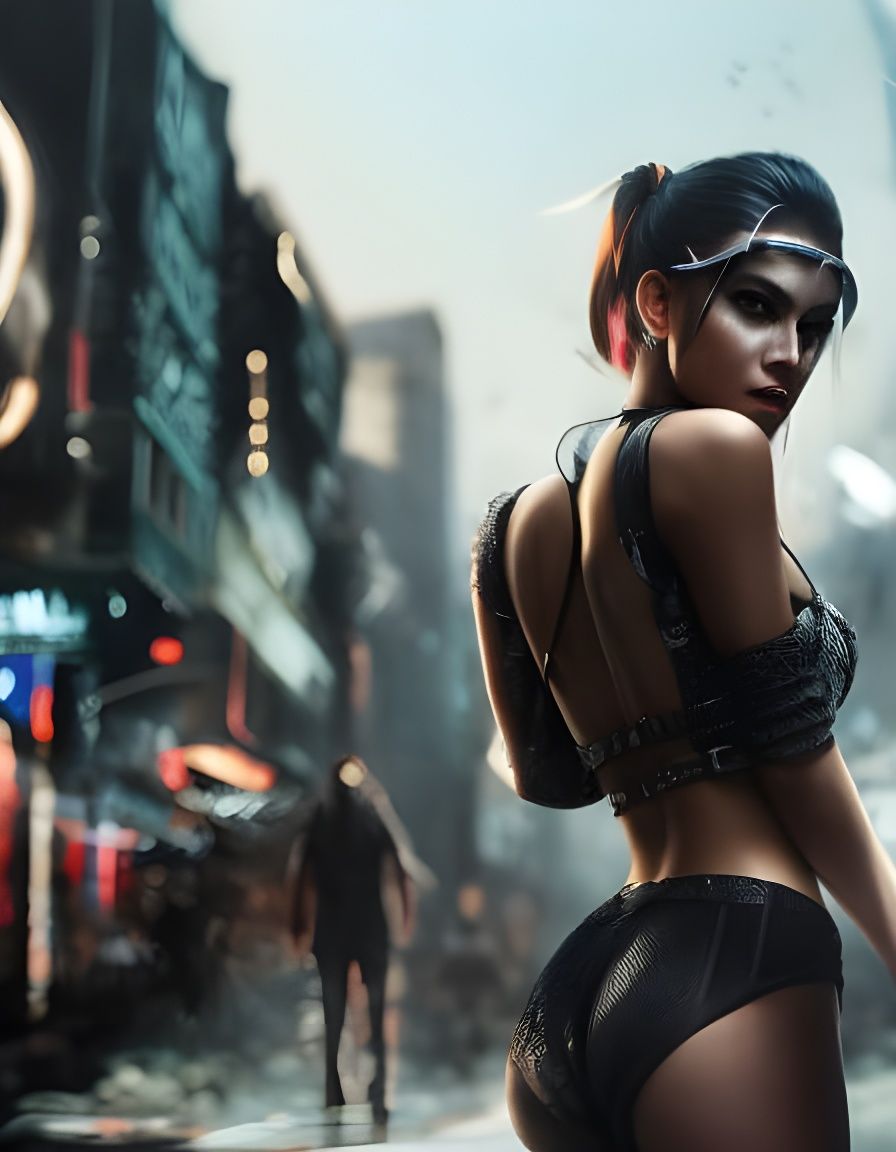 Dystopian Cyberpunk girl