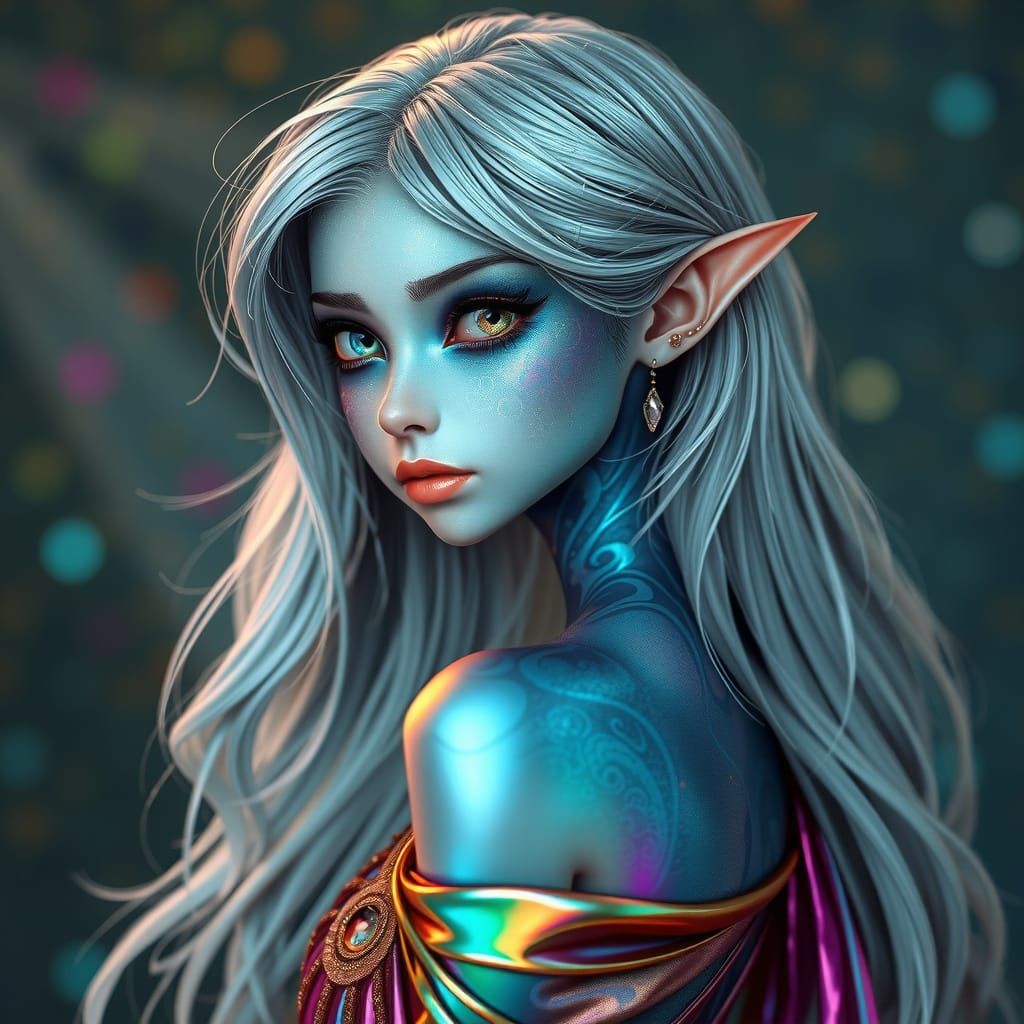 Celestial Fae with Shimmering Skin and Starlight Hair