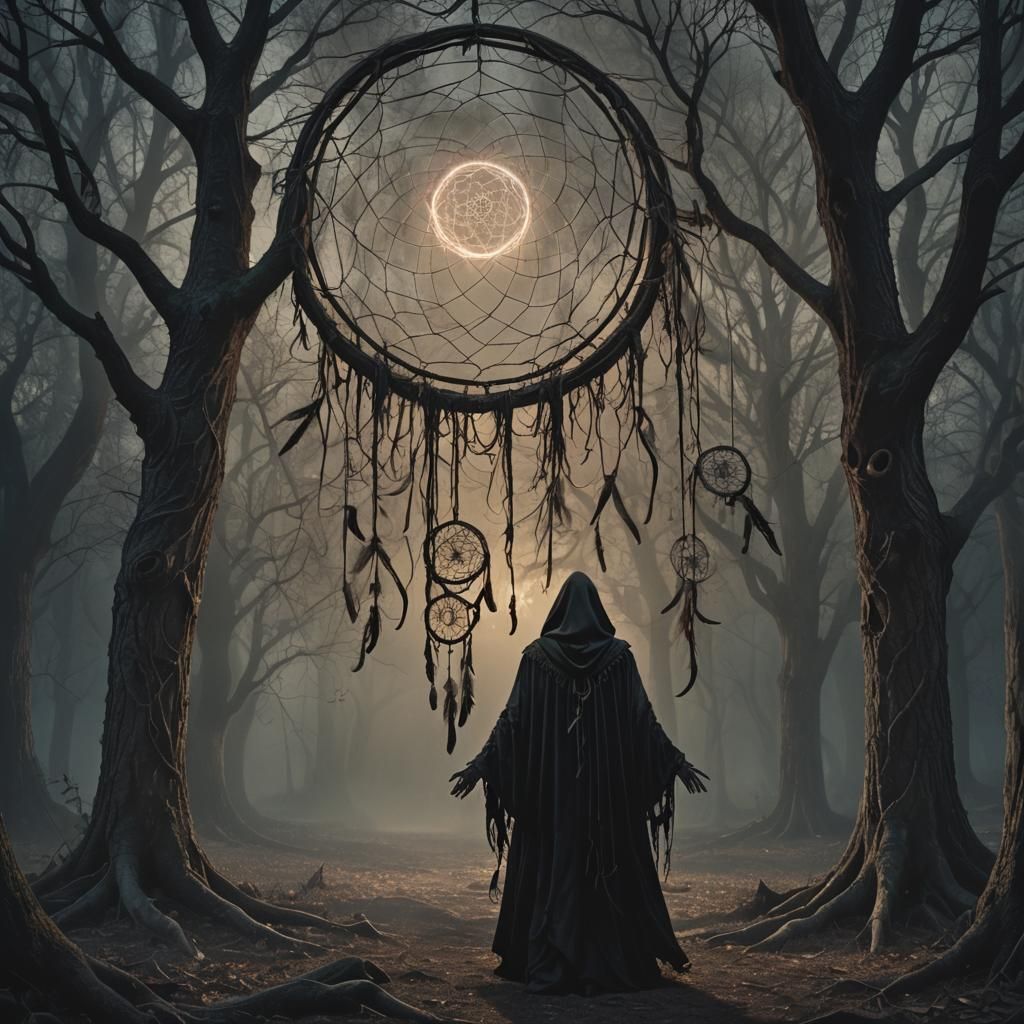 Grim Reaper at Dreamcatcher Gate: Gothic Fantasy Art