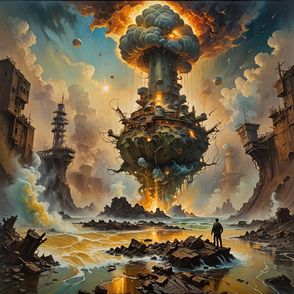 Dream Elf in Nuclear Aftermath, Surreal Matte Painting