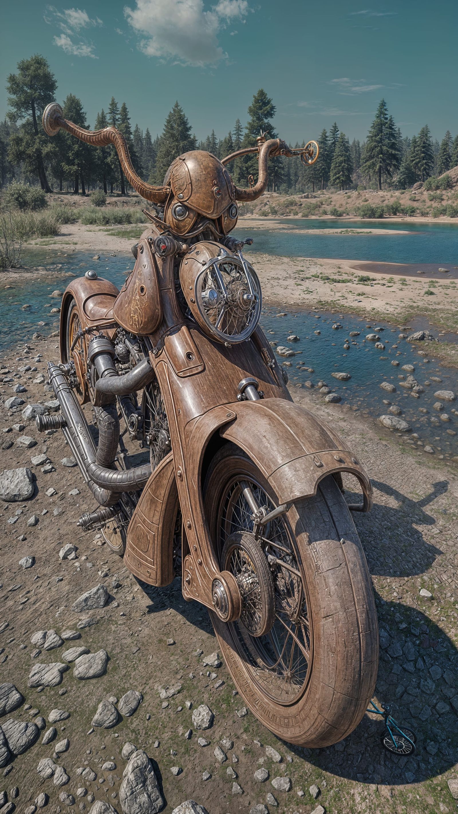 Ethereal Fantasy Bike in a Vibrant World