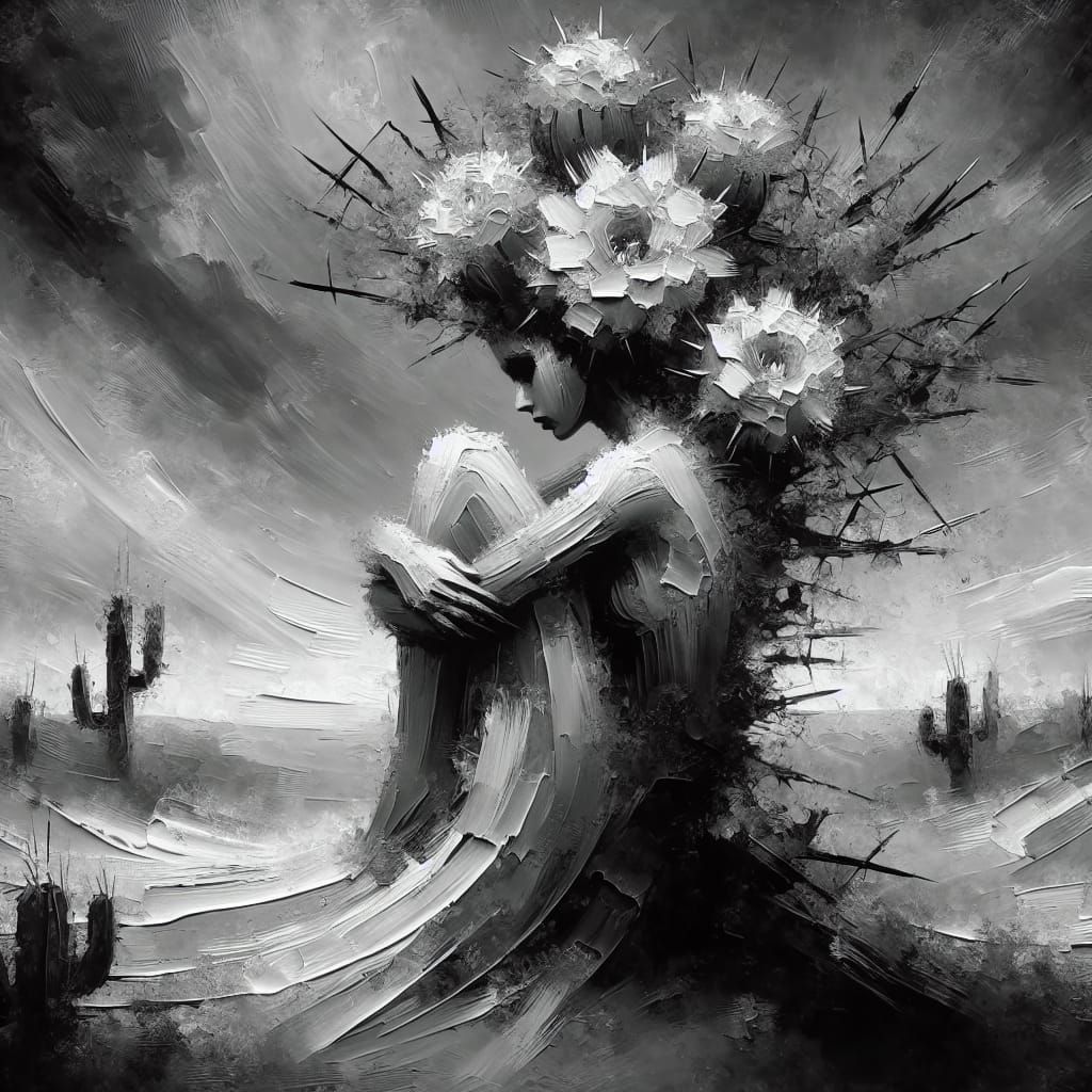 Cactus. Canvas, oil.