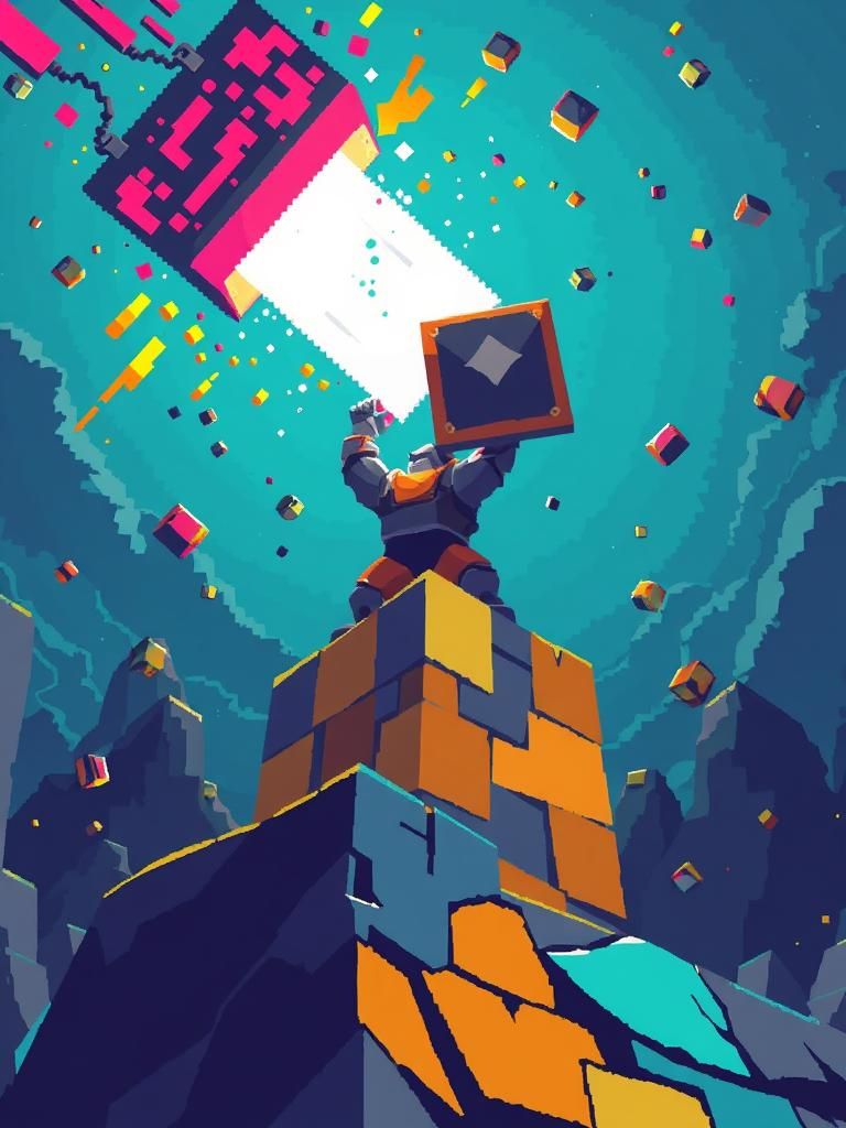 8-bit Humanoid Blocks Meteor Shower