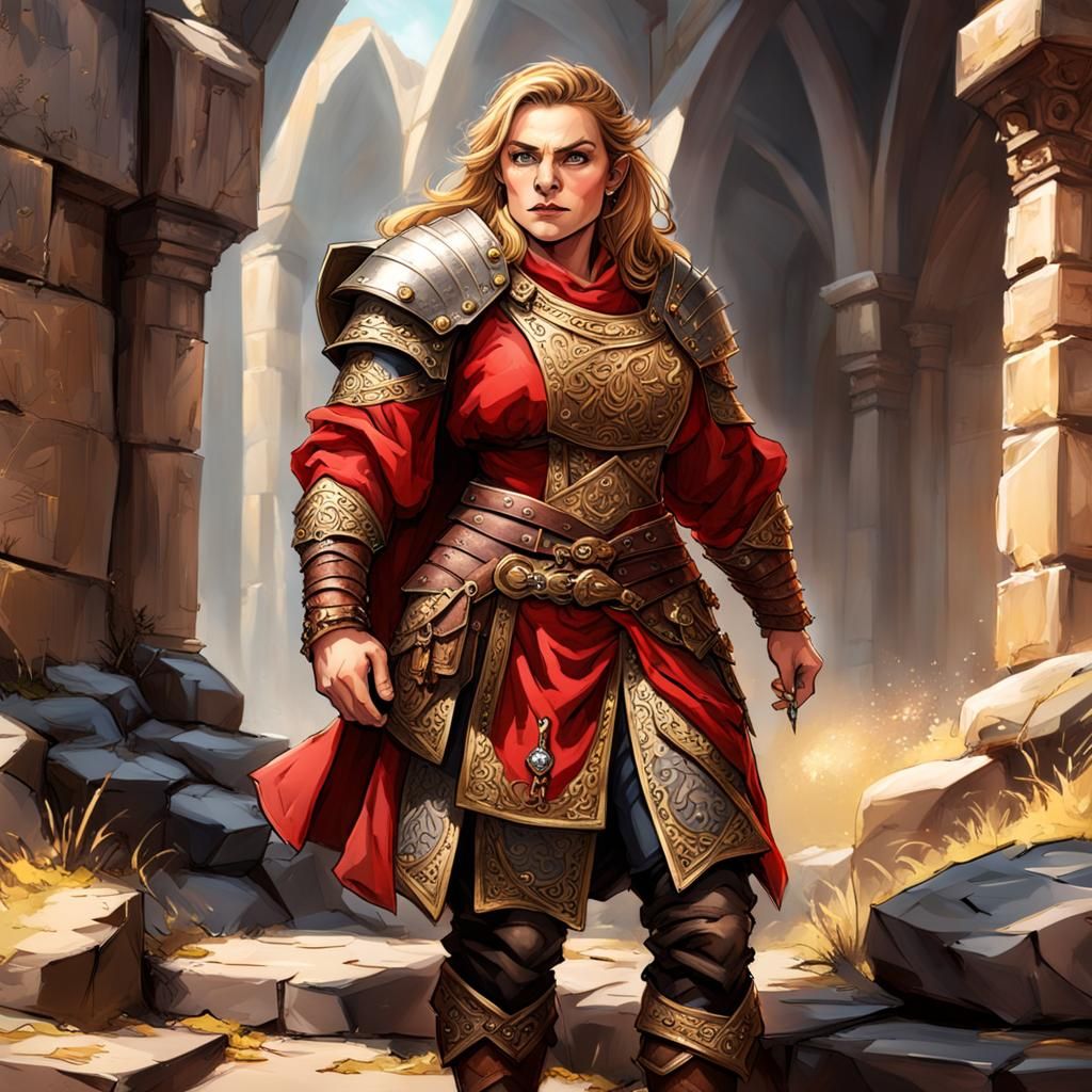 Fantasy Dwarf Female Adventurer in Armor