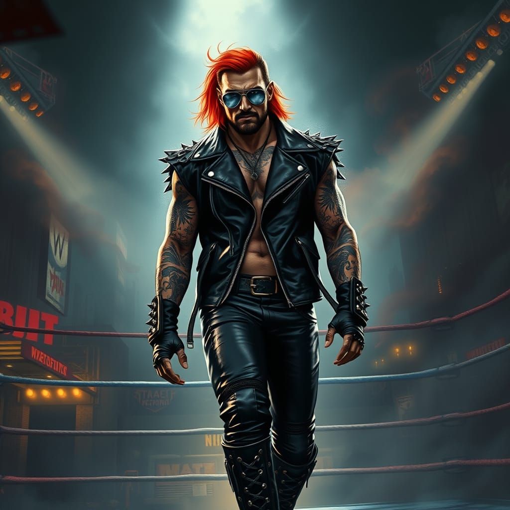 Dark Fantasy Wrestler Emerges from Shadows