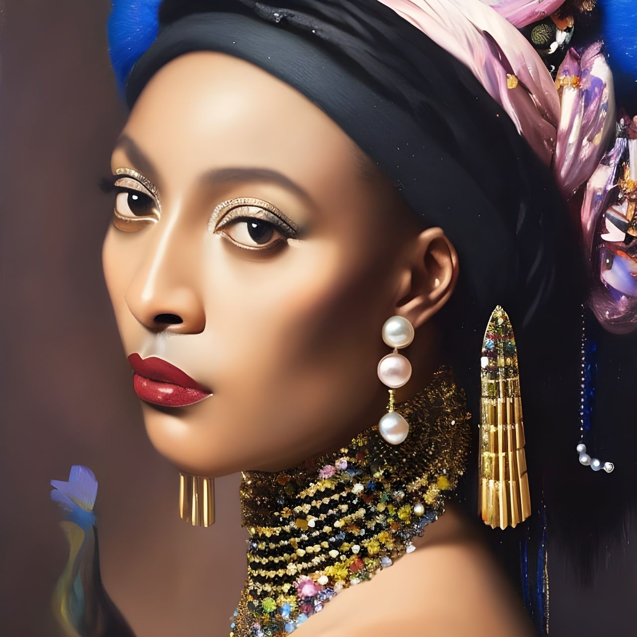 "Girl with a Pearl Earring" by Johannes Vermeer and AI