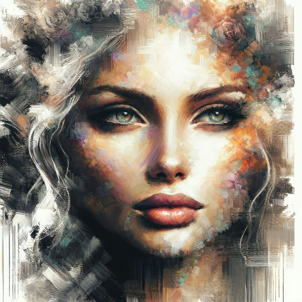 Stunning Female Portrait Using Scumbling Technique