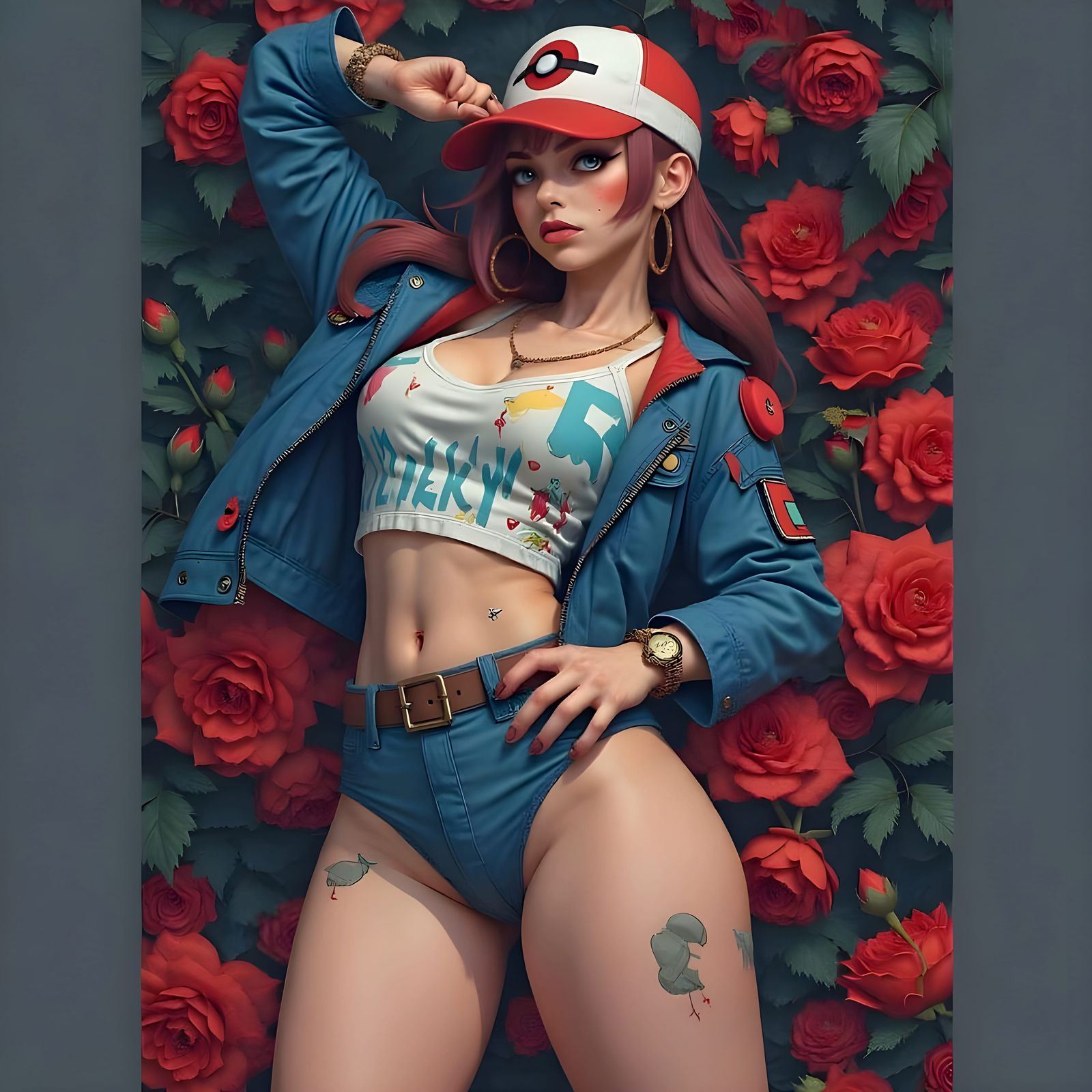 May From Pokemon In Edgy, Hyper-Realistic Style