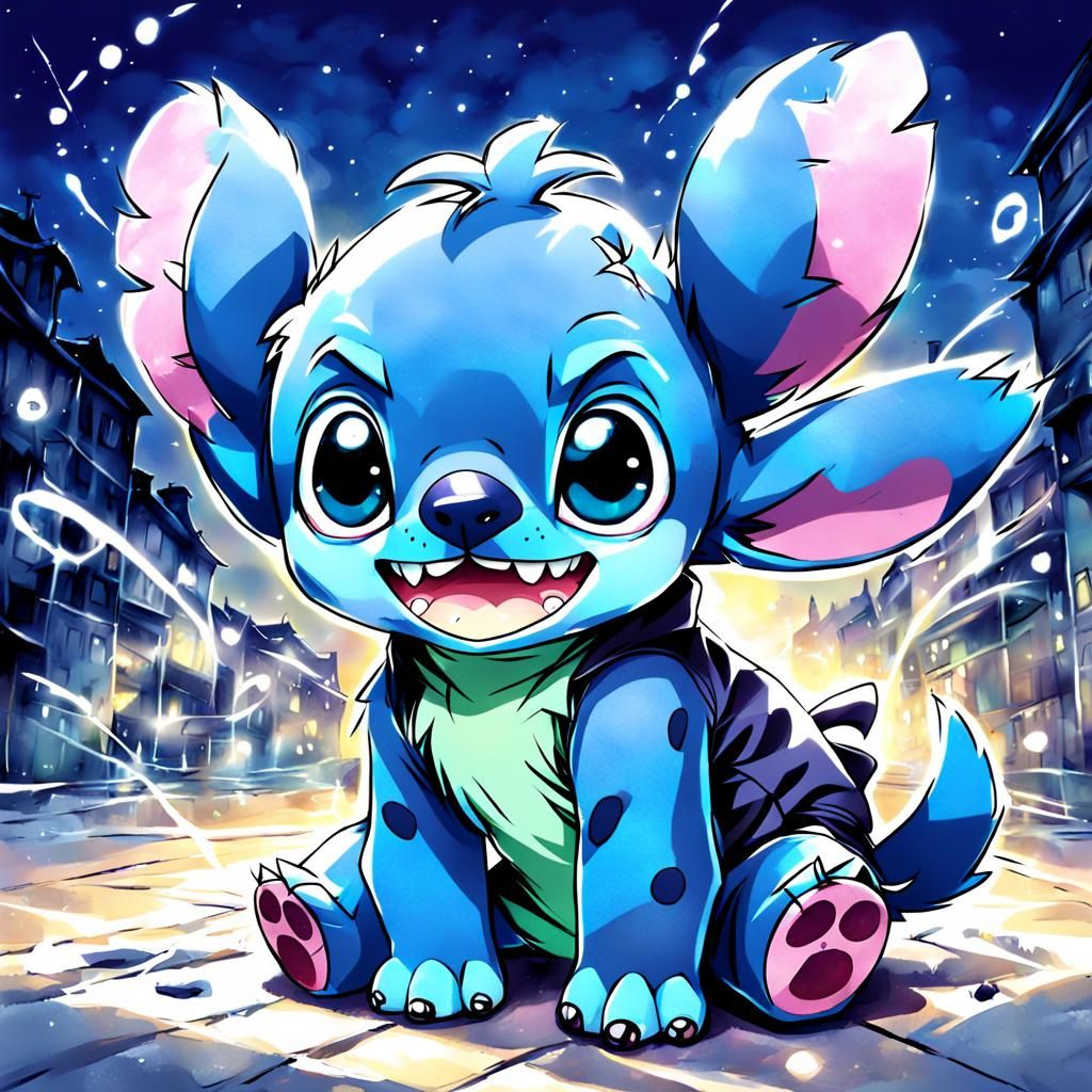 Stitch in Anime Key Visual Style
