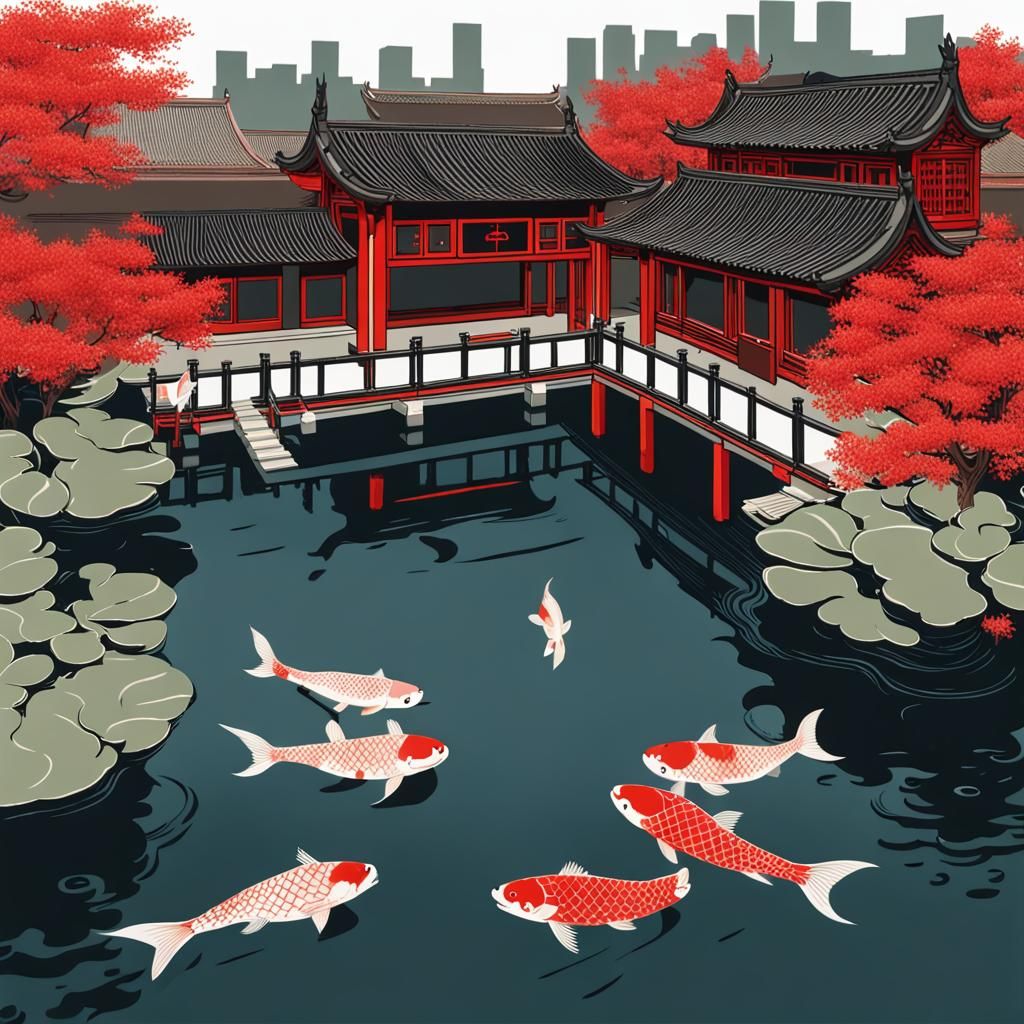 Ming Garden: Koi Pond and Traditional Architecture