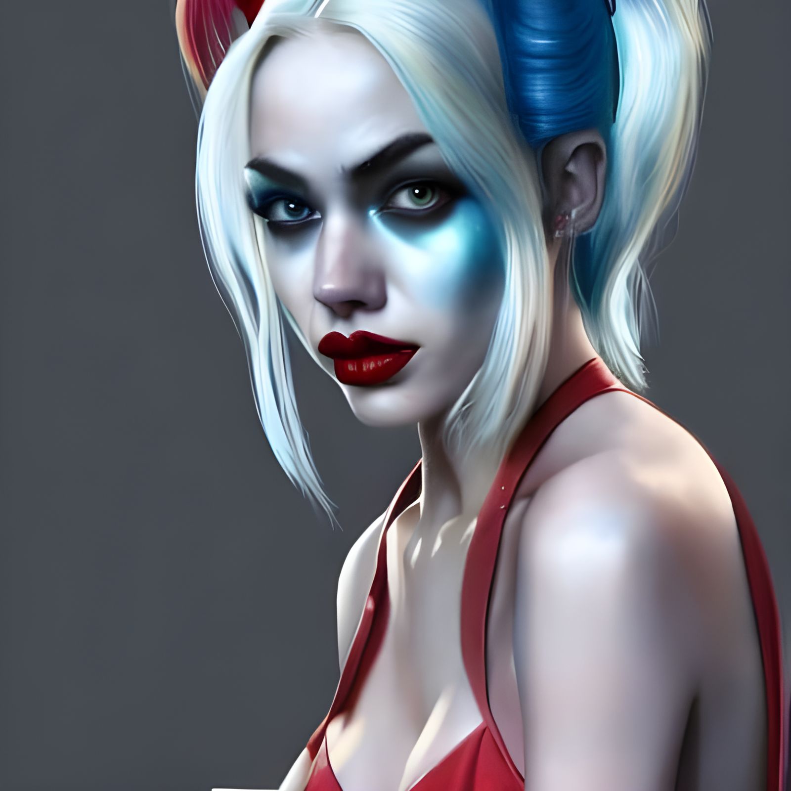 Harley Quinn in Church: Detailed 3D Digital Art