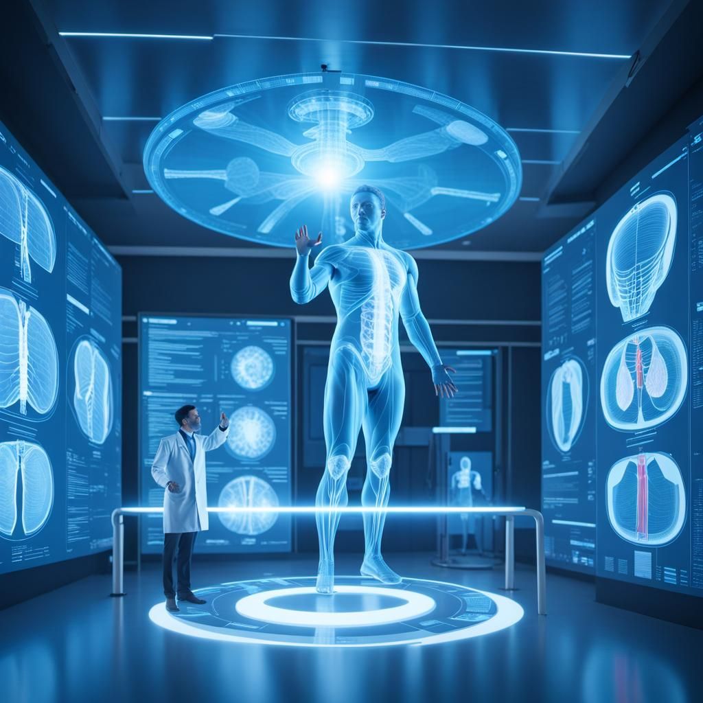 3d hologram scan futuristic medicine
