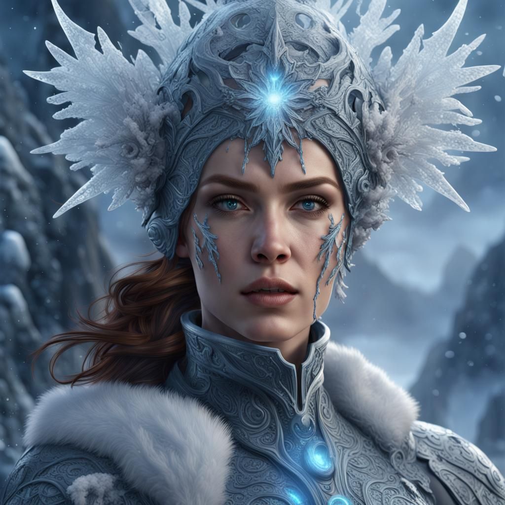 Ice Queen Fantasy Concept Art in 8K