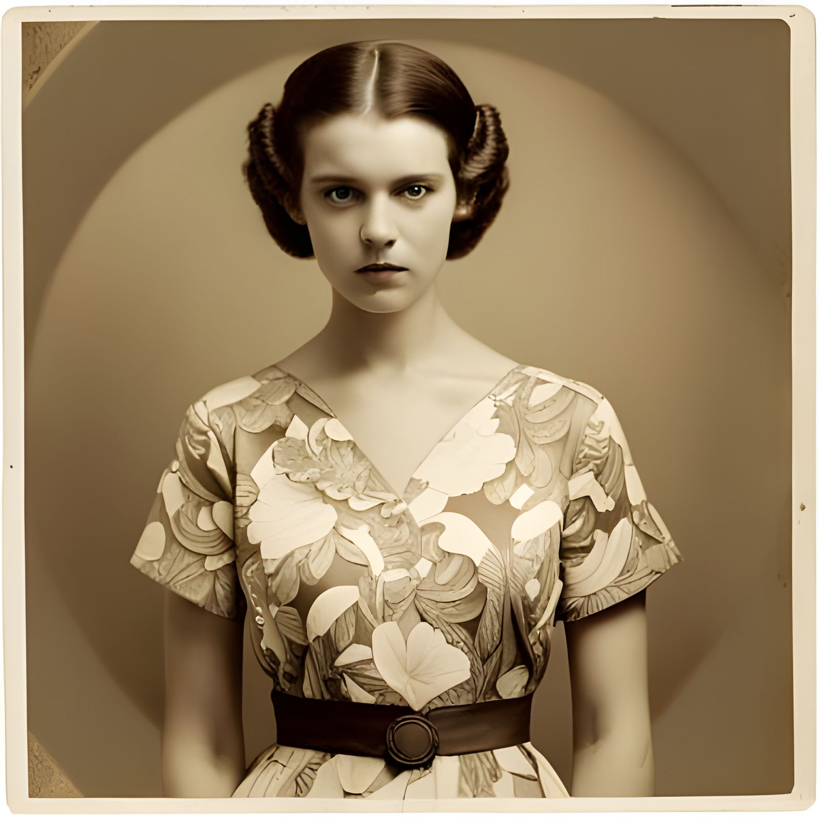 Vintage Photo of Young Woman in Sepia Tones