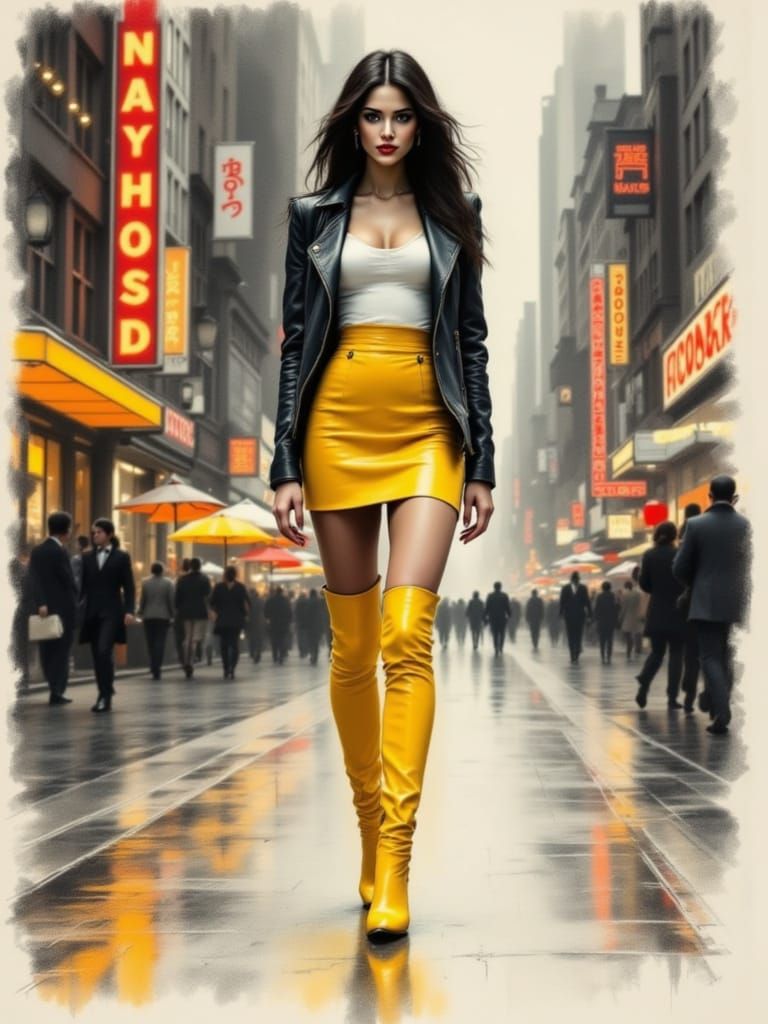 Confident Woman in High Fashion