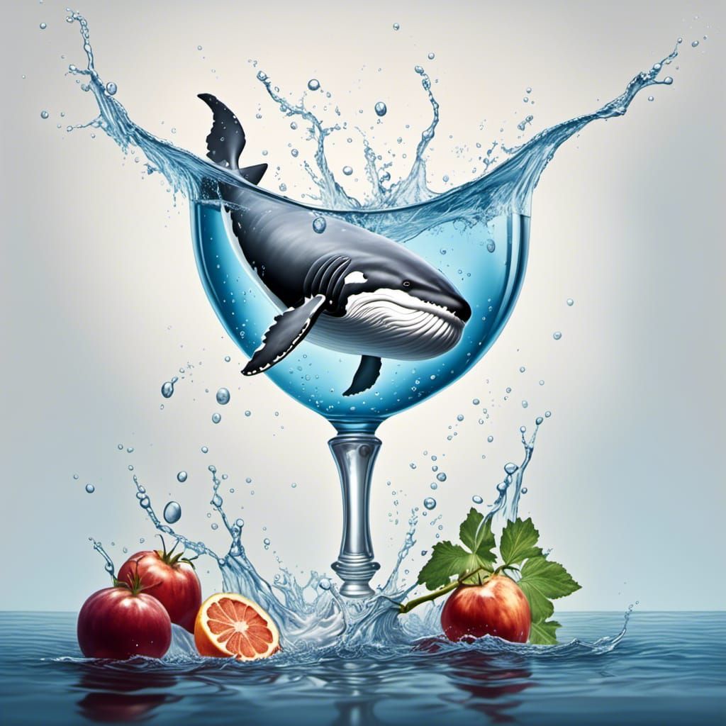 Great White Whale Hunt in Wine Goblet