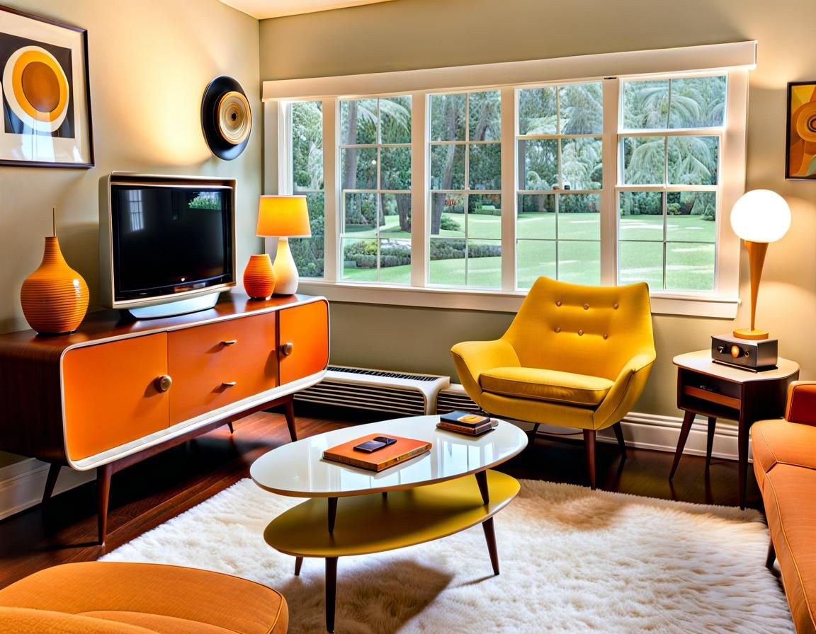 Authentic 1950's Living Room in Mid-Century Style