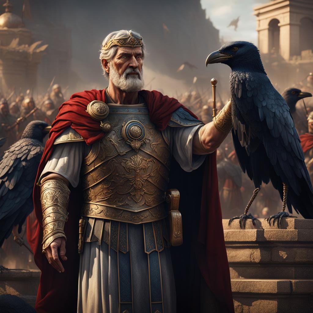 Roman Emperor Acknowledges Cheering Crowd: Matte Painting