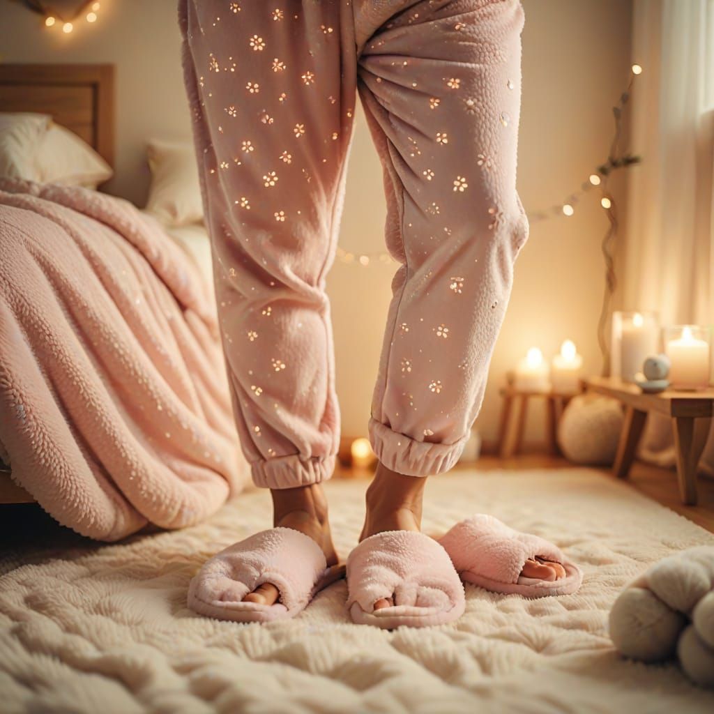 Cozy Bedroom Scene in Pastel Colors